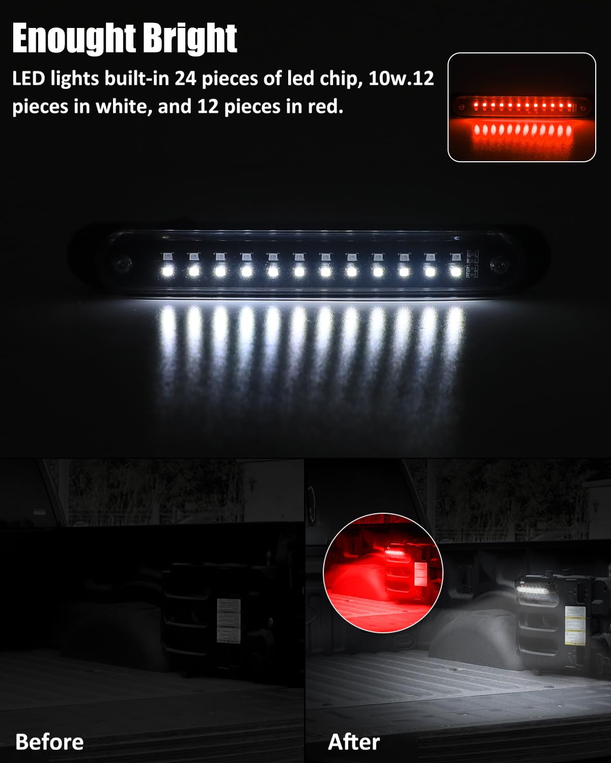 Sunpie Led Dome Light For Utv Sxs, Universal Roll Bar Interior Lights W/White&Red Compatible With Polaris(Rzr/Ranger/General) Ta