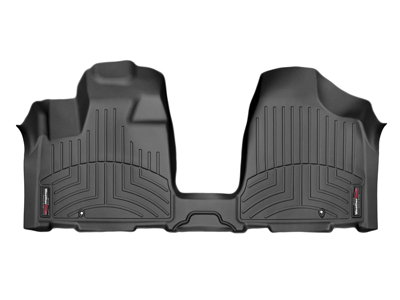 WeatherTech Custom Fit FloorLiners for Town & Country Van, Grand Caravan - 1st Row - Over The Hump (445621), Black