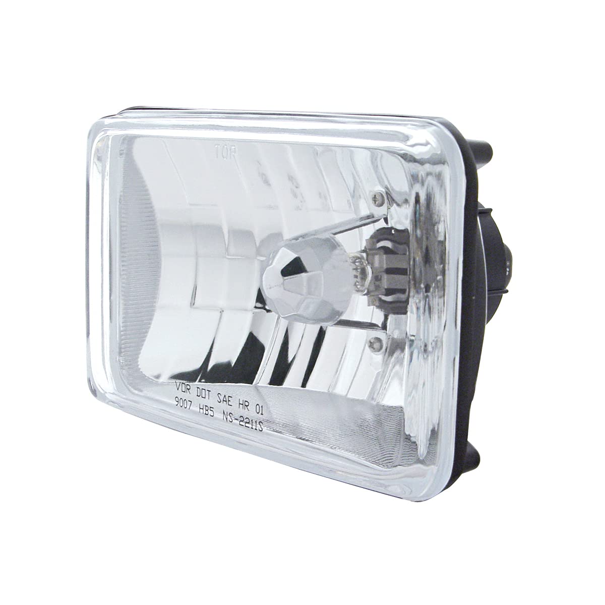 United Pacific 31388 4” x 6” Crystal Rectangular Glass Lens Headlight, Rugged Anti-Vibration, Reinforced Reflector, DOT/SAE – Low Beam - ONE Unit