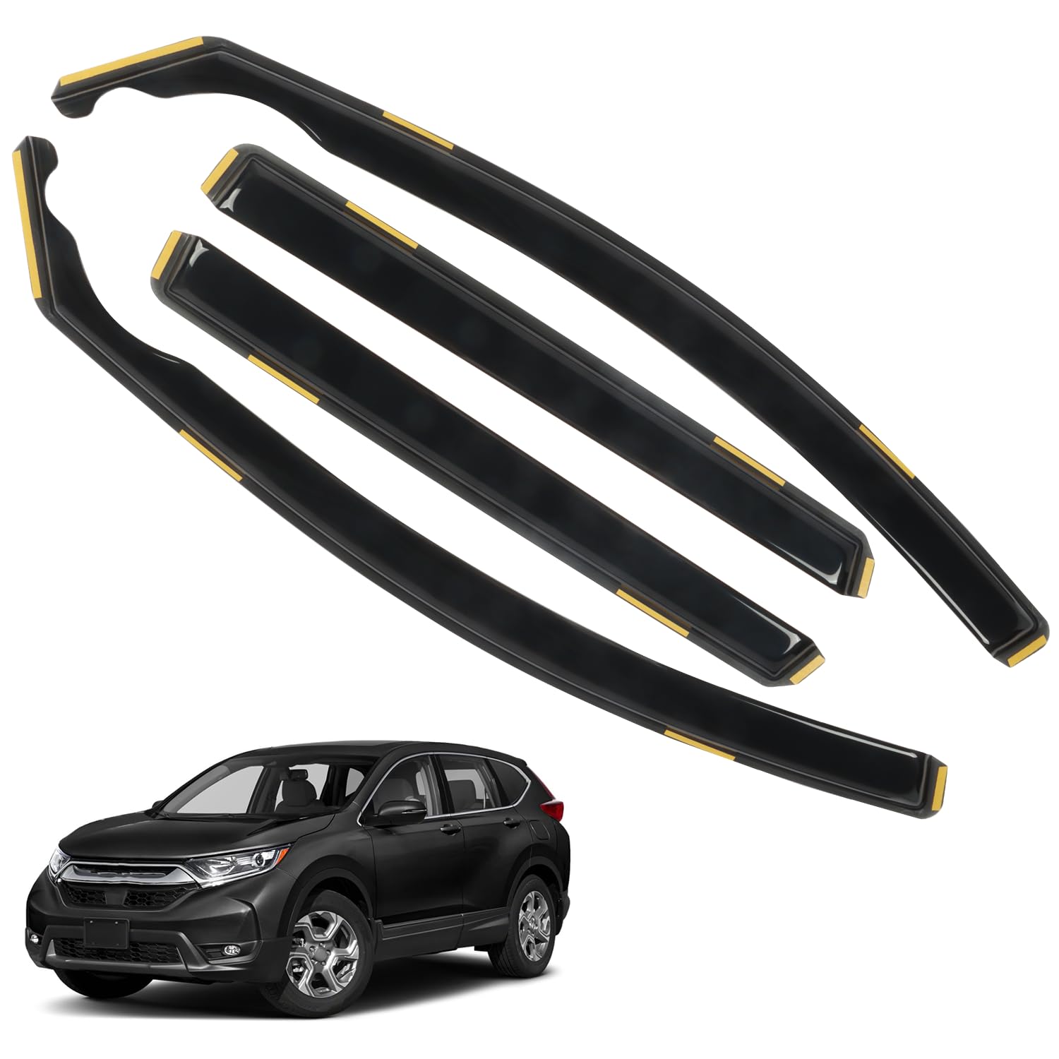 CHYKORLA in-Channel Window Rain Guards for 2017-2022 Honda CRV(CR-V), Extra Durable Side Wind Deflectors, Vent Window Visors for