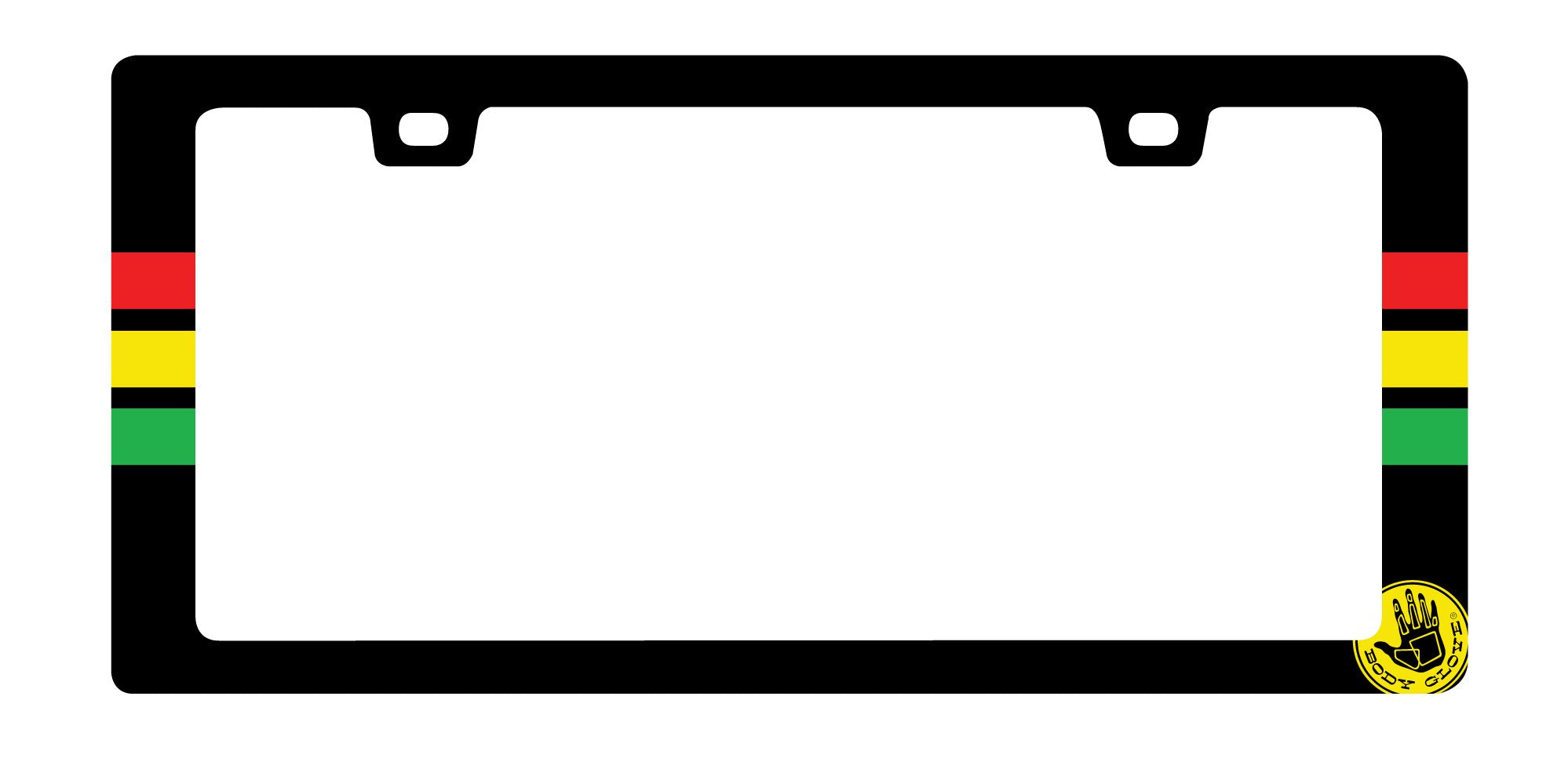 Bell Automotive 22-1-70334-8 Black/Multi Body Glove Rasta License Plate Frame
