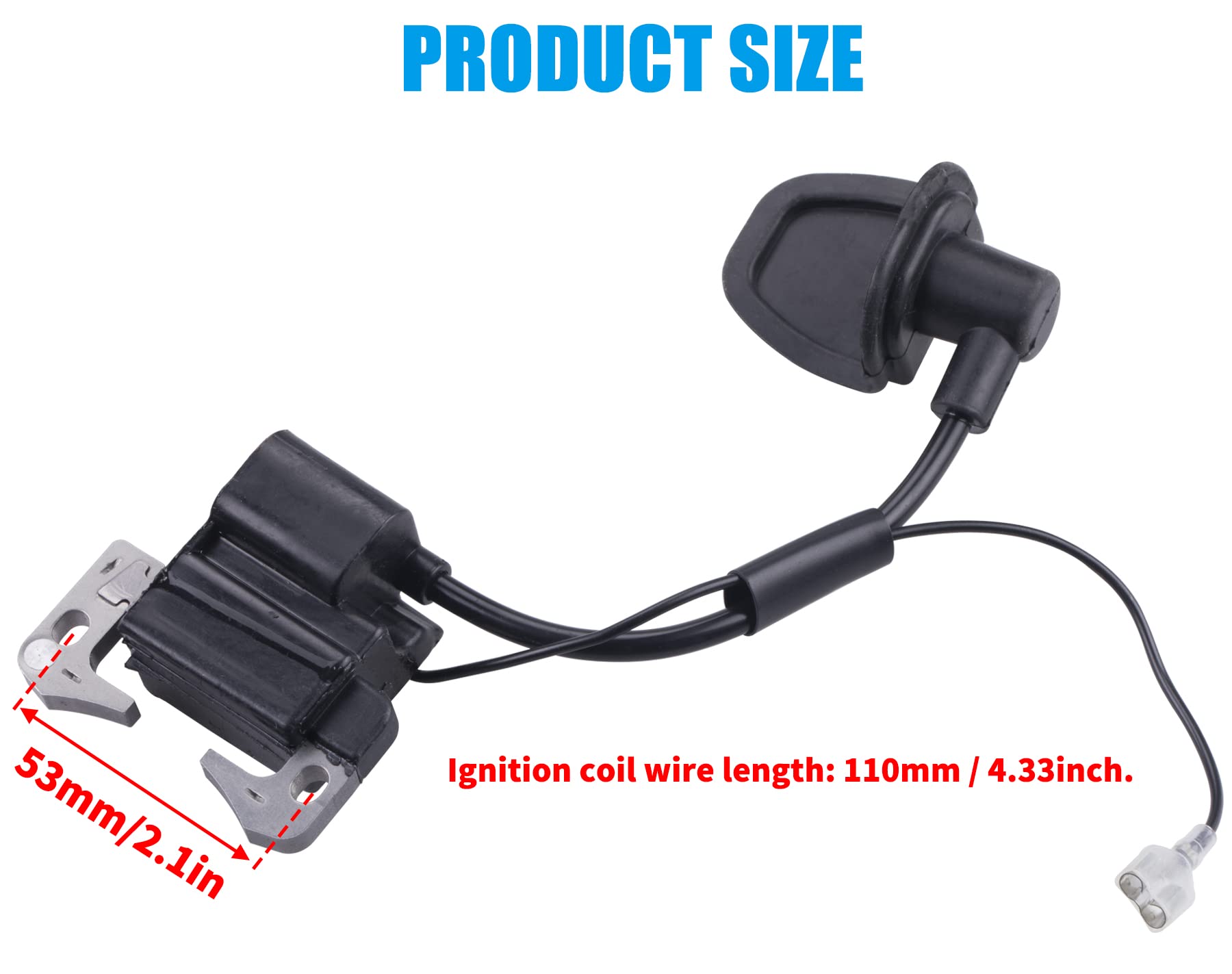 JINGKE 2-Stroke Engine Ignition Coil for 33cc 43cc 47cc 49cc 50cc Mini moto Dirt Pocket Bike Chopper Scooter Kids Quad ATV Minim