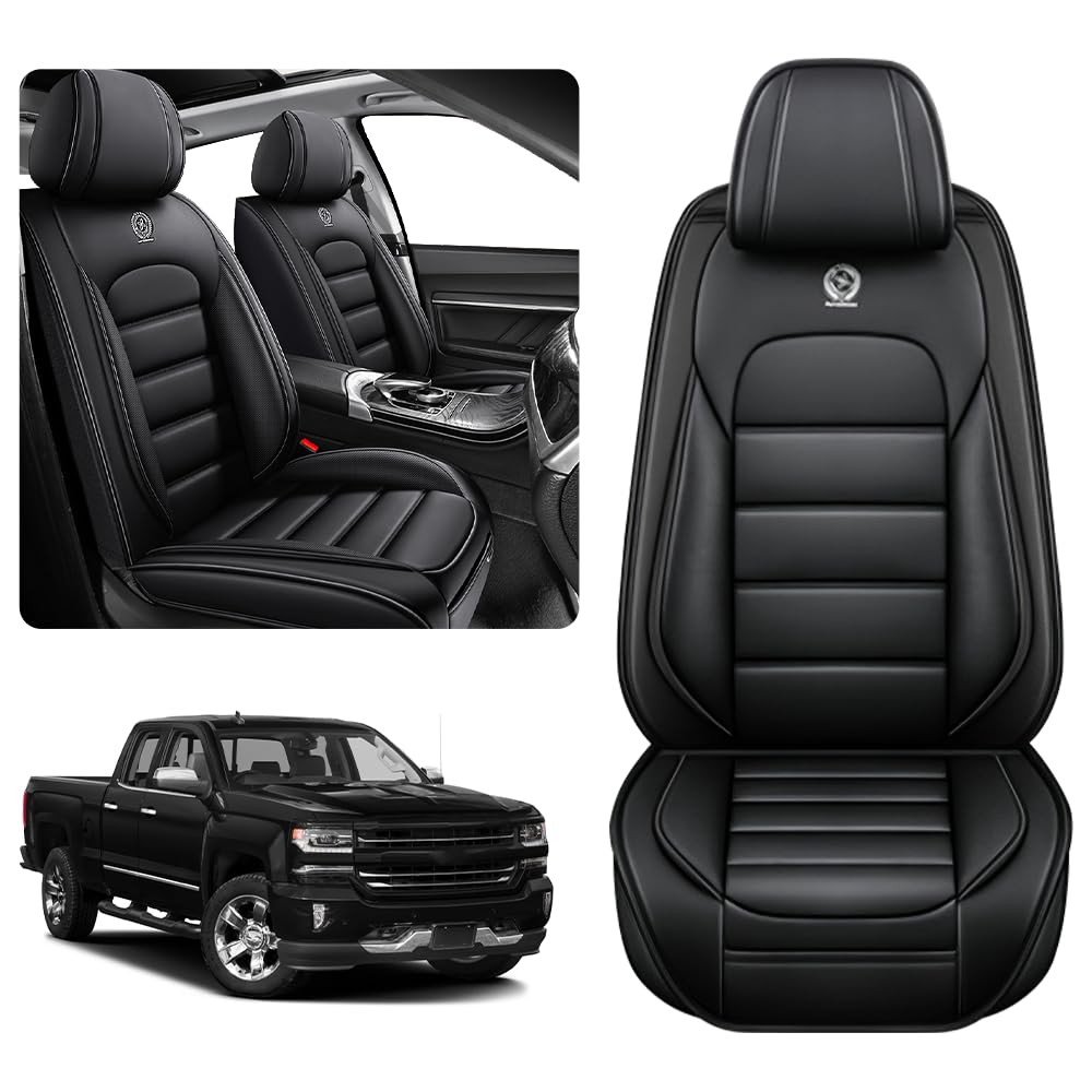 KNCY Seat Cover for 2007-2024 GMC Sierra Chevy Silverado 1500 2500HD 3500HD Trail Boss Z71 Crew Cab Double Extended, Waterproof 
