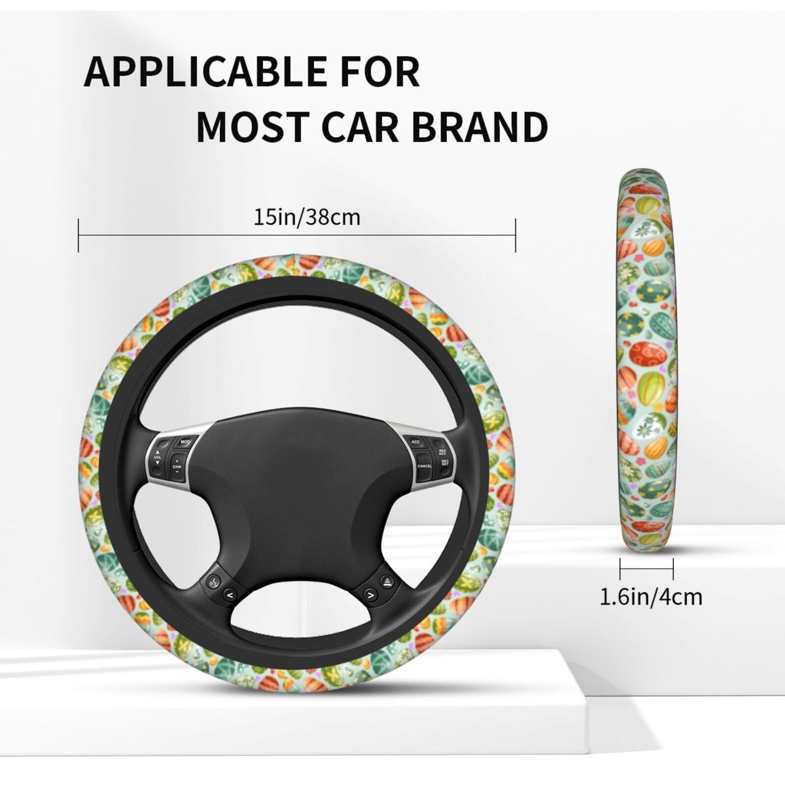 Easter Steering Wheel Covers Non Slip Neoprene Steering Wheel Protector Cover Universal 15 Inch For Men Women