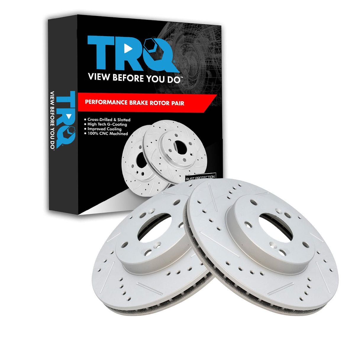 Trq Front Performance Brake Rotors Set Premium G-Coated Compatible With 2014-2015 Acura Ilx 1998-2017 Honda Accord 2006-2019 Civ