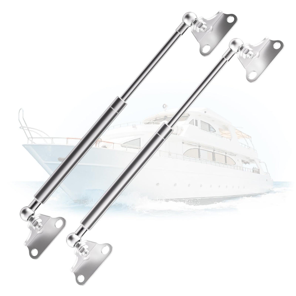 Arana Stainless Gas Struts 15 Inch 67Lbs, Marine Gas Struts 15 Inch 300N With Br