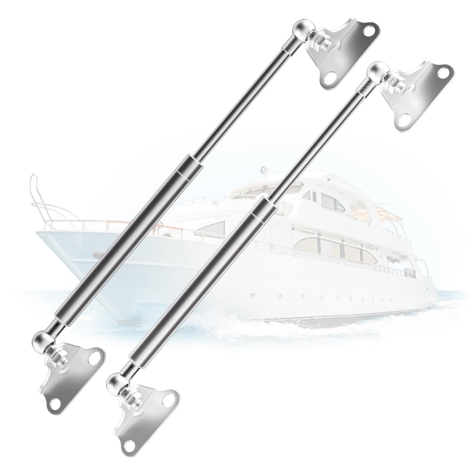 Arana Stainless Gas Struts 15 Inch 67Lbs, Marine Gas Struts 15 Inch 300N With Brackets, Hydraulic Lift Support Hinges For Boat H