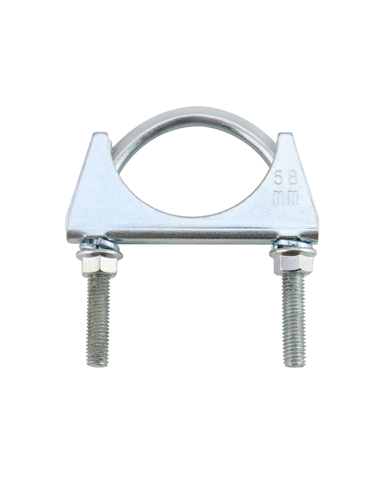 Qwork U-Bolt Muffler Tip Exhaust Hook, 2-1/4'' Od 2Pcs Stainless Steel Universal Silencer Exhaust Clip