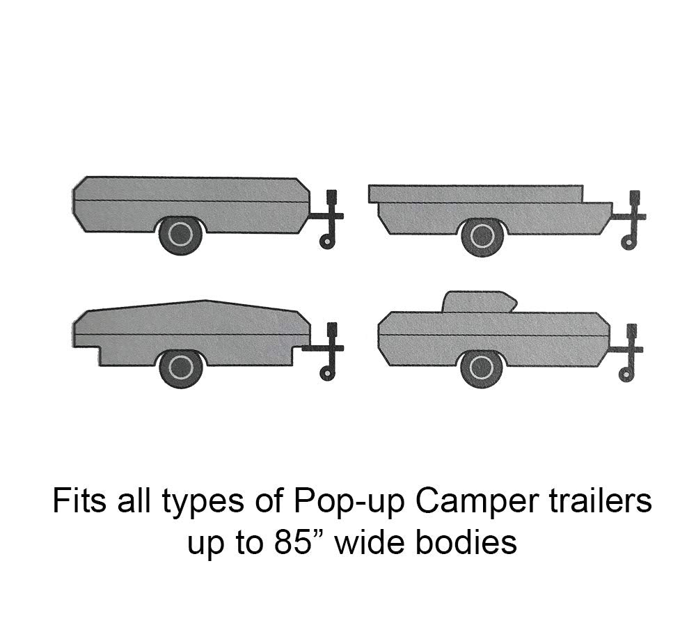GEARFLAG Pop-up Folding Camper Cover, Anti-UV Heavy Duty, Fits 18'-22', Gray, Model PUCGRY-H