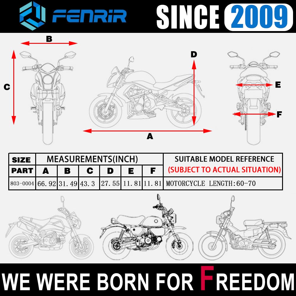 Fenrir 170Cm Minimoto Motorcycle Cover Waterproof Outdoor Storage All Season Protection For Honda Grom Navi Monkey Dax125 Ape50