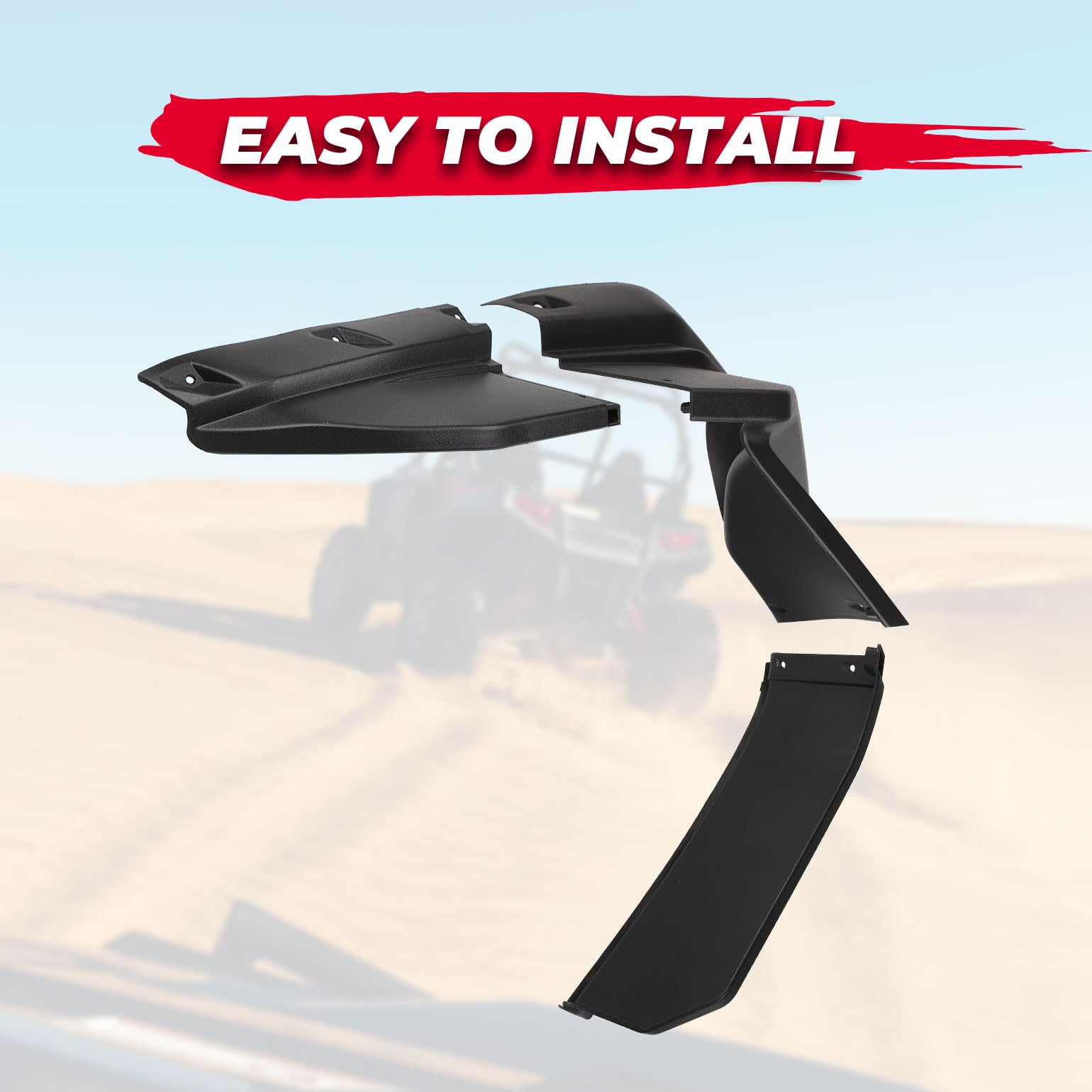 KEMIMOTO UTV Wide Fender Flare Compatible with Kawasaki Teryx KRX 1000 2025-2020 HDPE Heavy-Duty Extended Front Rear Fender Flar