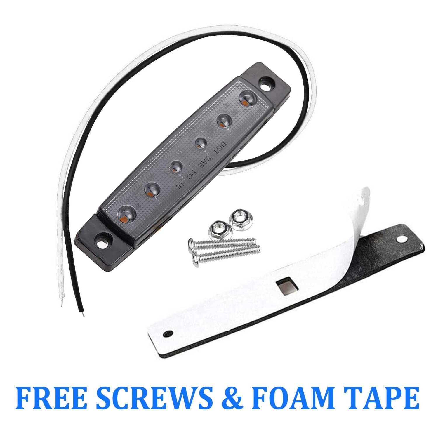 10Pack 12V Smoked White Led Trailer Marker Lights 3.8 '' Side Marker Clearance Light Bar Front Rear Signal Indicator Light Strip