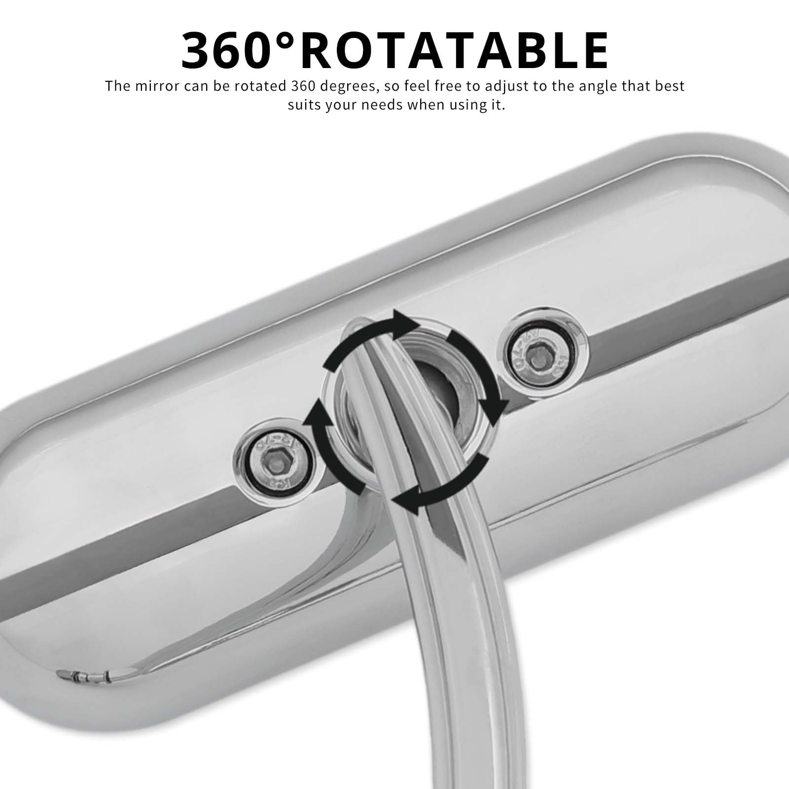 Rich Choices Chrome 8mm 10mm Motorcycle Oval Rearview Mirrors - Glass for Harley Dyna, Softail, Sportster, Touring, Kawasaki, Suzuki