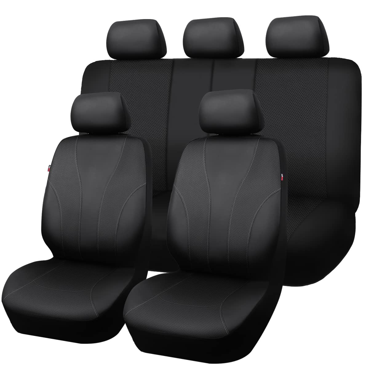 Flying Banner Car Seat Covers Full Cover Universal fit Car Truck SUV Van Faux Leather Breathable Rear Bench Split (Full Set - Lo