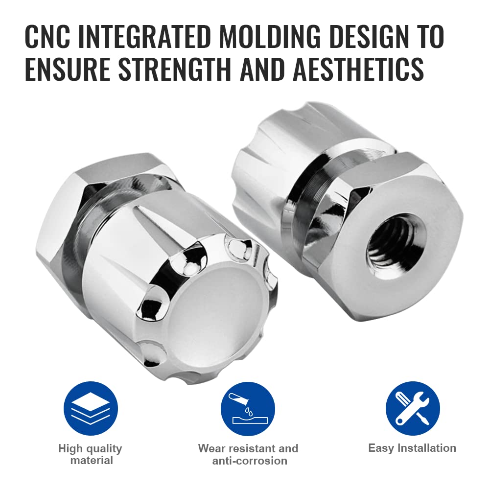 Fsfy Chrome Motorcycle Mounting Bolts, 2Pcs Solo Mounting Nuts For Harley Road Glide Fltr 1998-2002, 2007-2009, Fltrx 2005-2021,