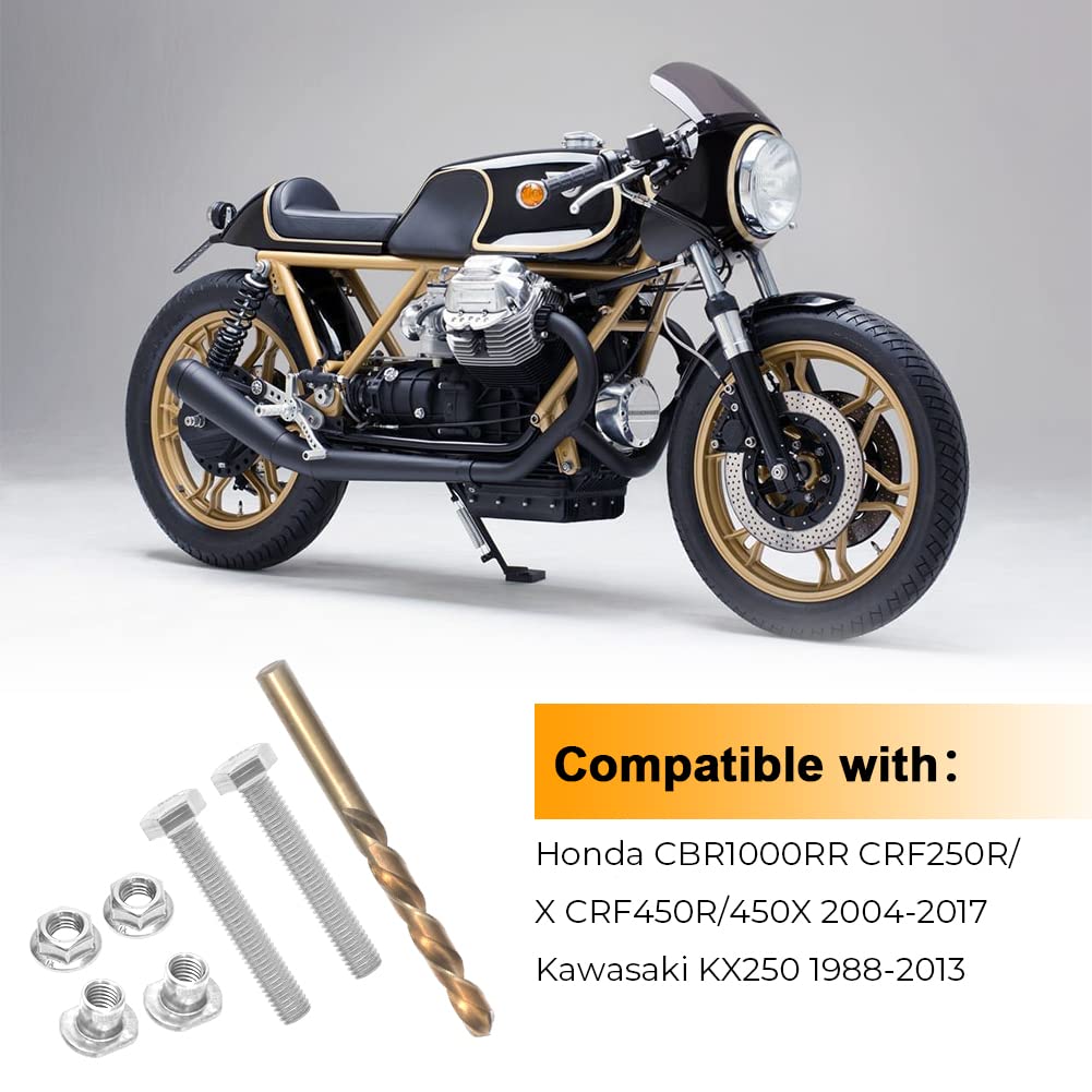 Alpha Rider Stainless Steel Chain Adjuster Bolt Replacement Swing Arm For Honda Cbr1000Rr Crf250R/X Crf450R/450X 2004-2017, For Kawasaki Kx250 1988-2013, Includes 2 Piece Bolt Repair Kit