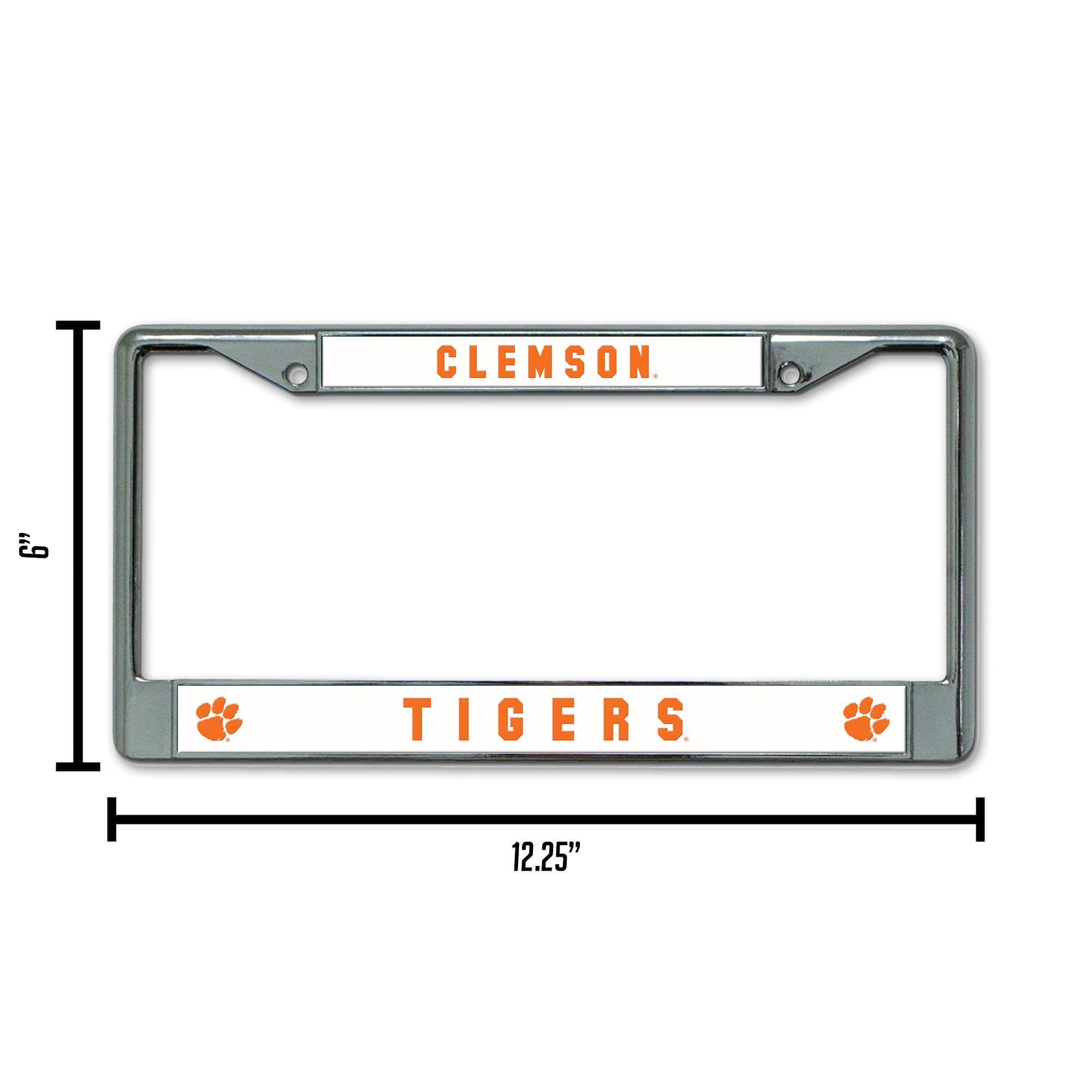 Rico Industries Ncaa Clemson Tigers Standard Chrome License Plate Frame, 6 X 12.25-