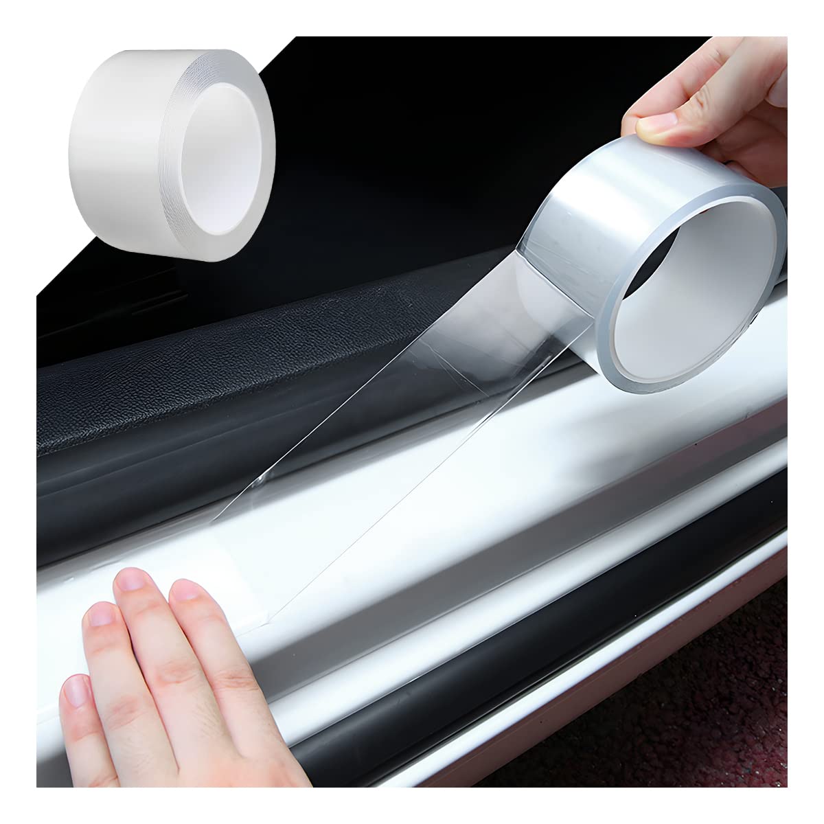 Blau Grun Car Door Entry Guard, Clear Trim Guard/Cover For Car Door Sill, Edge, Rear Bumper, Anti-Collision Protector Film Universal For Most Cars, Vehicles, Suvs (2.7"X197", Transparent)