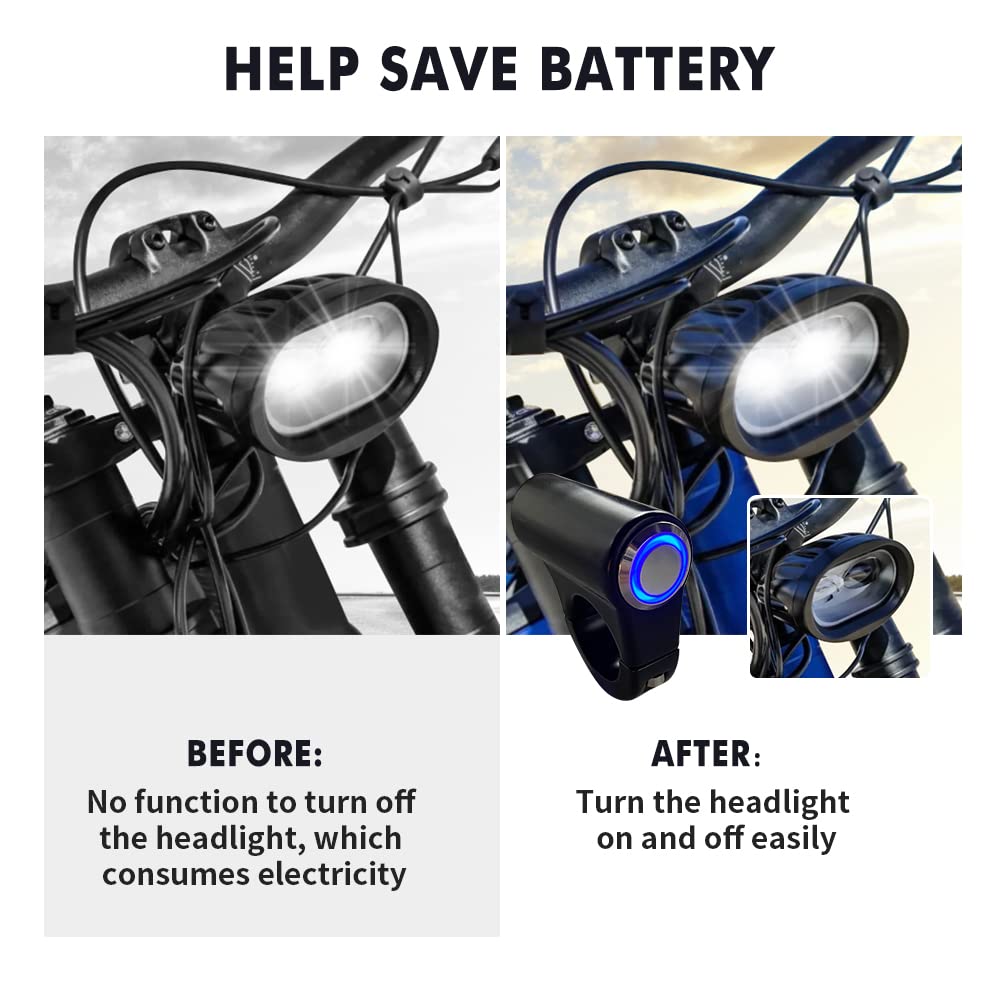 Motoparty Headlight Switch for Sur Ron Segway X260 X160,Plug and Play, Easy to Install and Use,Help Save Battery,with Blue led H