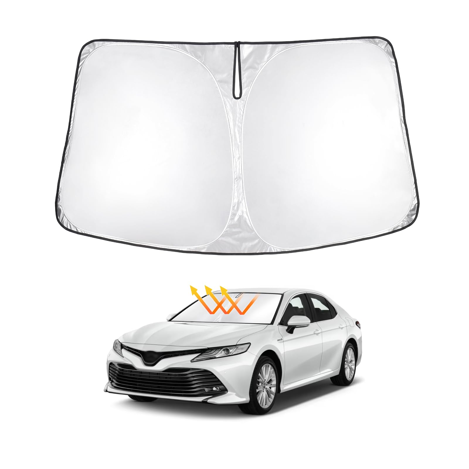 T Tgbros Windshield Sun Shade For Toyota Camry 2018-2024 Accessories Foldable Sun Shield Front Window Sunshade Cover Sun Visor C