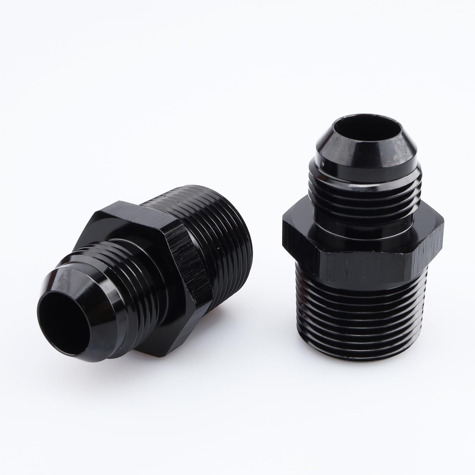 Ac Performance Male 3/4'' Npt To -10 An Flare Adapter Straight Aluminum Black, Pack Of 2