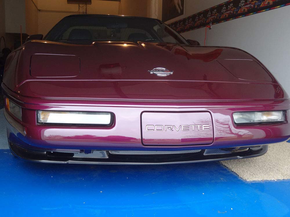 Bdtrims Front And Rear Bumper Raised Letters Compatible With 1991-1996 Corvette C4 Models (Chrome)