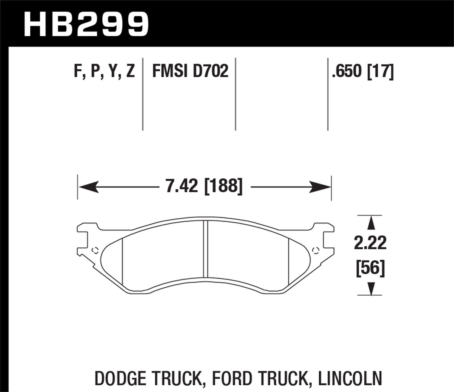 Hawk Performance HB299F.650 HPS Performance Ceramic Brake Pad