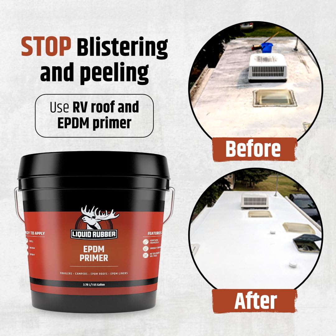 Liquid Rubber Epdm Primer - Weatherseal Camper And Trailer Roofing Coating - Weatherseal Camper And Trailer Roofing Coating 1 Qu