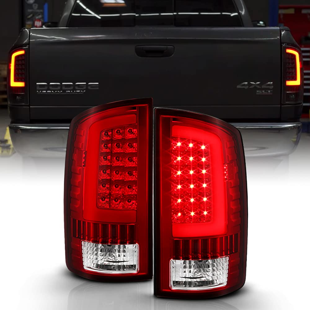 Acanii - For Red 2002-2006 Dodge Ram 1500 03-06 Ram 2500 3500 Led Bar Tail Lights Brake Lamps