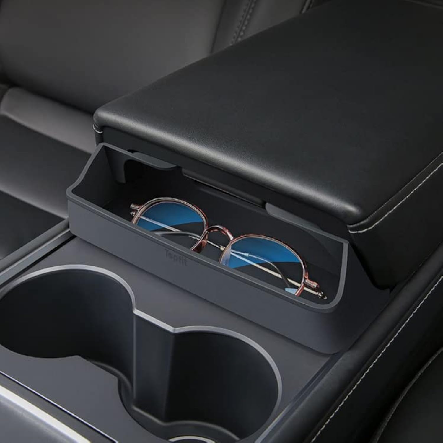 Evfitus For Tesla Model Y 2024-2020 And Model 3 2023-2017 Accessories Center Console Organizer Tray Armrest Storage Box Silicone