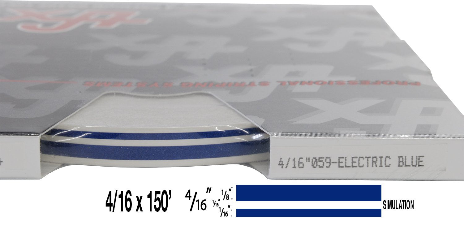 Universal TFX 0004059 - Auto Customizing Dual Pinstripe - 4/16&quot; x 150' (1/8” Stripe, 1/16&quot; Gap, Then 1/16” Stripe) - 059-Electric Blue Metallic