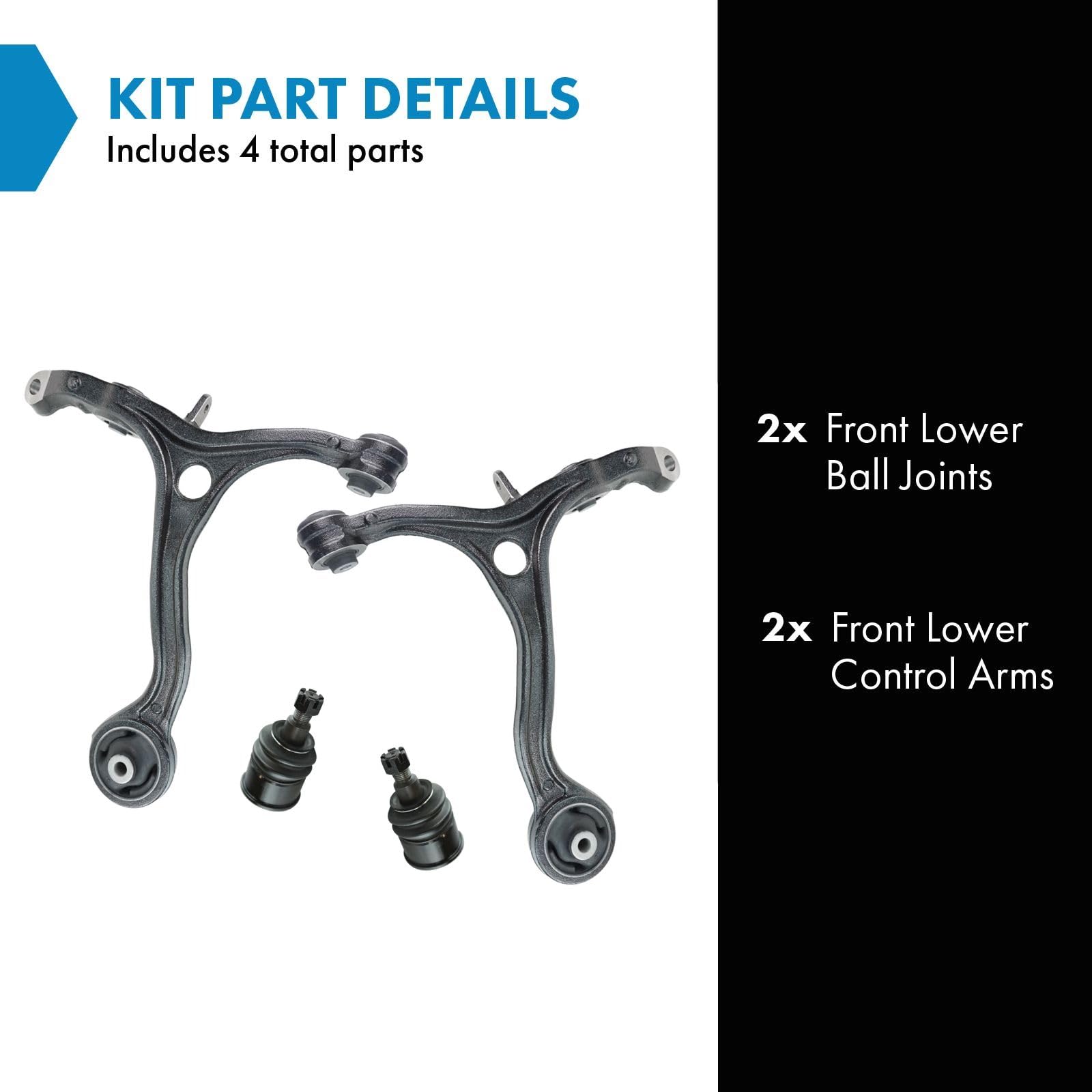 Trq Front Control Arm With Ball Joint Set Compatible With 2009-2014 Acura Tsx 2008-2012 Honda Accord Ho4510100 Ho4511100