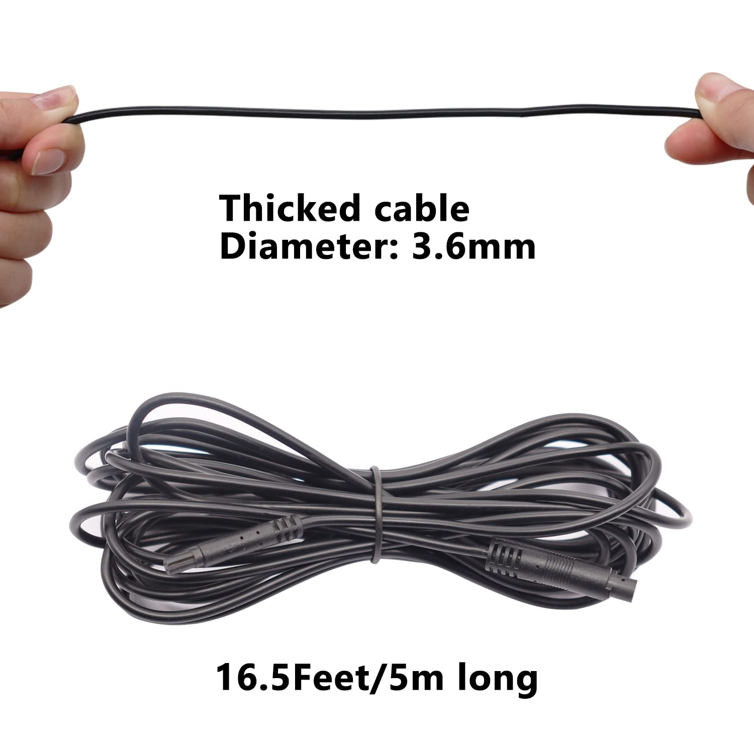 Aienxn 4 Pin 16.5Ft Male To Female Backup Camera Extension Cable,Reverse Camera Wire For Car Pickup Truck Suv Trailer,Rear View