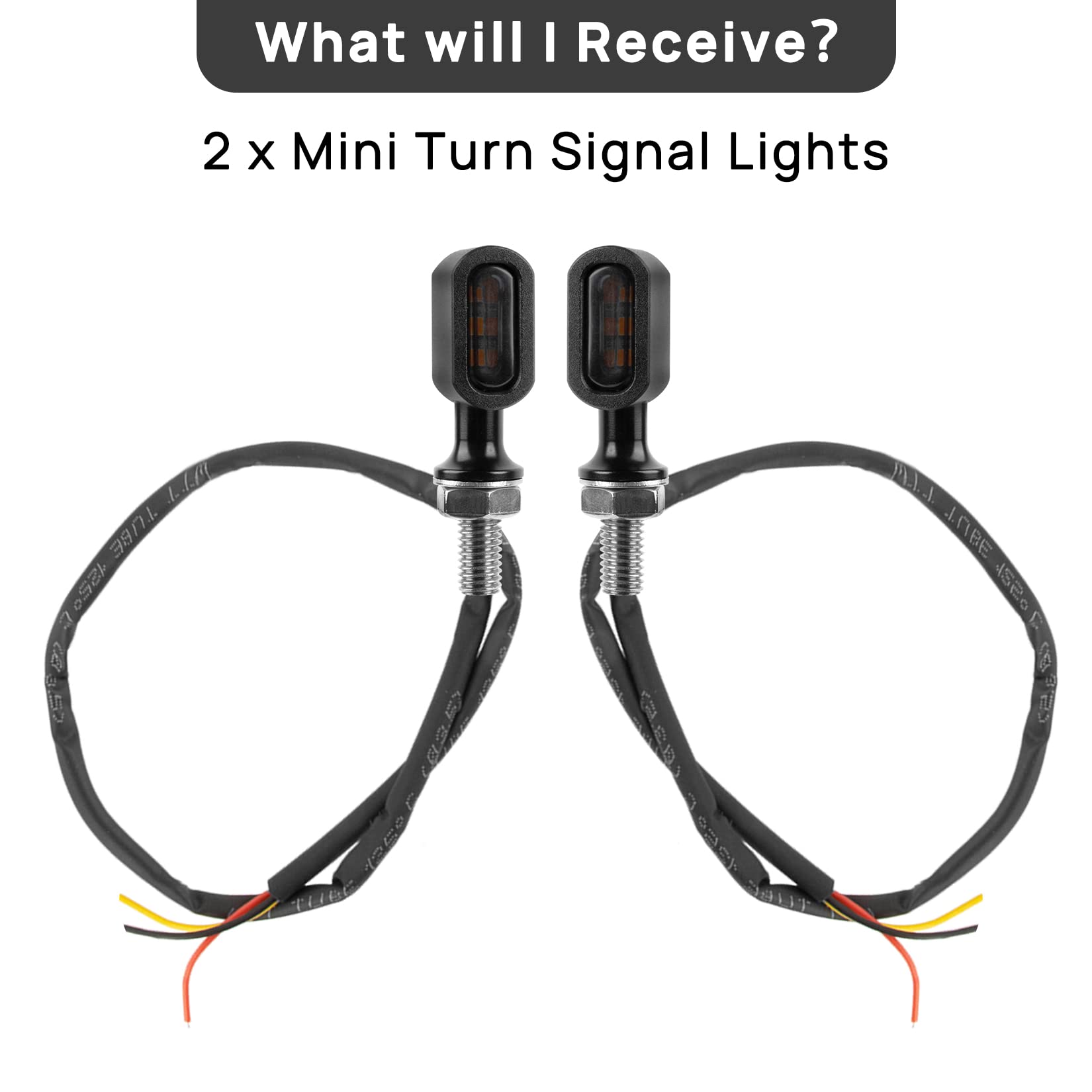 Psler Mini Led Turn Signal Lights Blinkers Small Front Rear Indicators Fit For H-Arley D-Avidson Modified Hopper Bobber Cafe Race Style H-Onda K-Awasaki S-Uzuki T-Riumph Y-Amaha C-Ruiser Street Bike