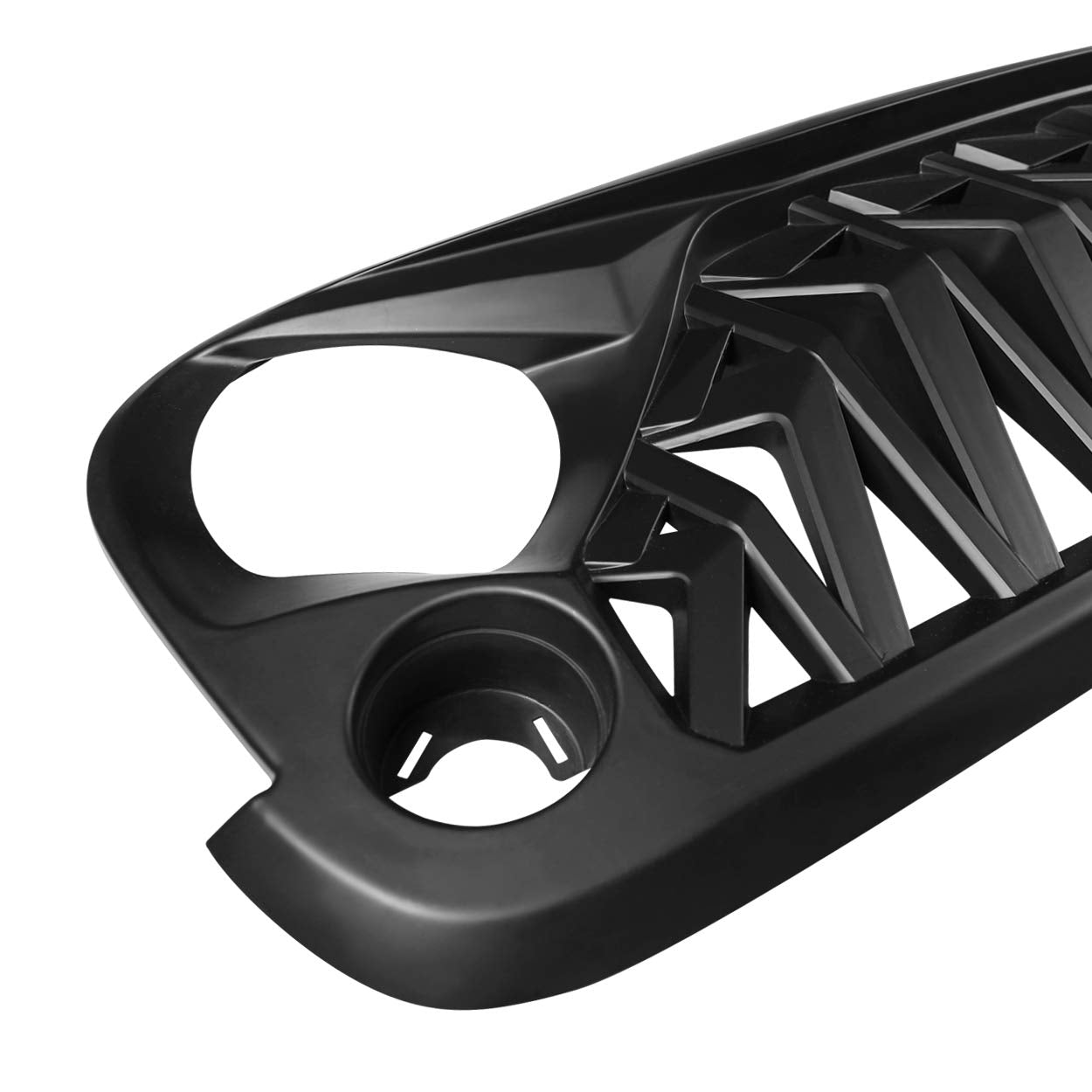 Allinoneparts Matte Black Front Grill, Shark Grille Compatible With 2007-2018 Jeep Wrangler Rubicon Sahara Sport Jk Jku