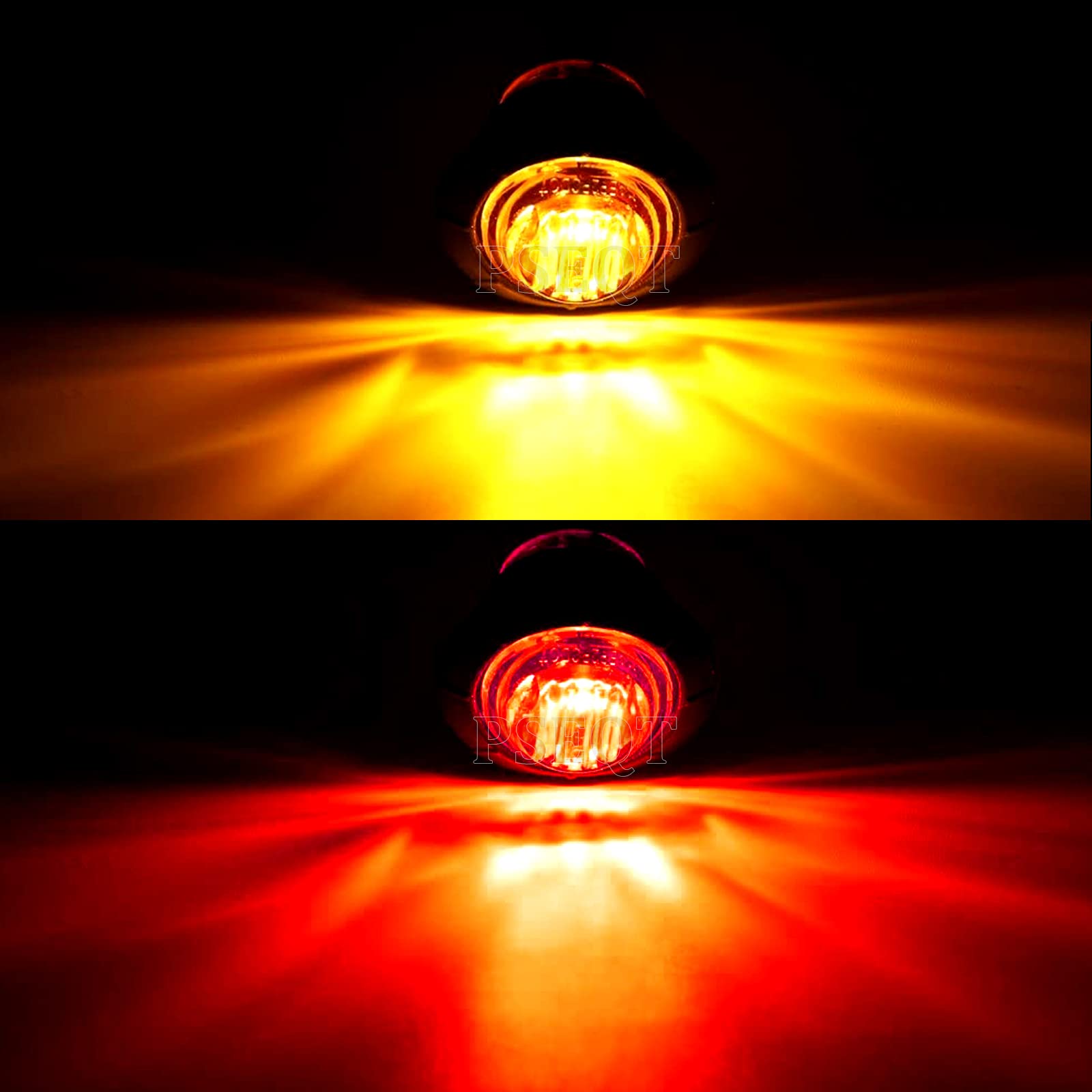 Pseqt 3/4'' Round Led Side Marker Clearance Lights Front Rear Marker Indicators Tail Light Waterproof For Trailer Truck Car Bus