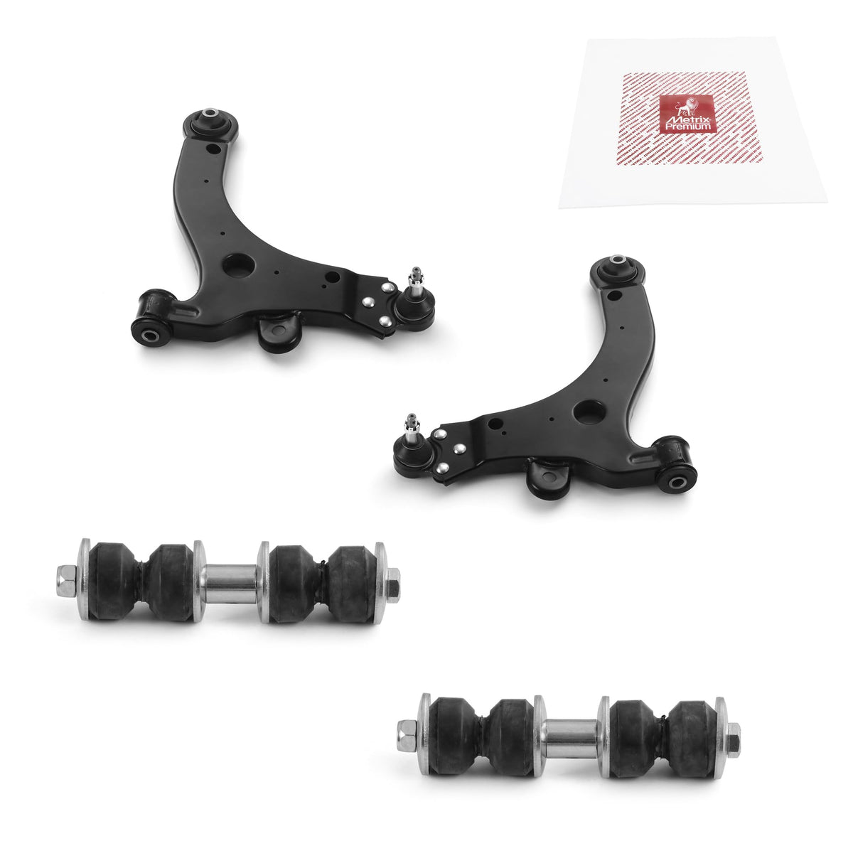 Metrix Premium Chassis Parts - 4 Pc Front L/R Lower Control Arm & Front L/R Sway Bar Stabilizer End Link Kit Fits 05-09 Buick Al