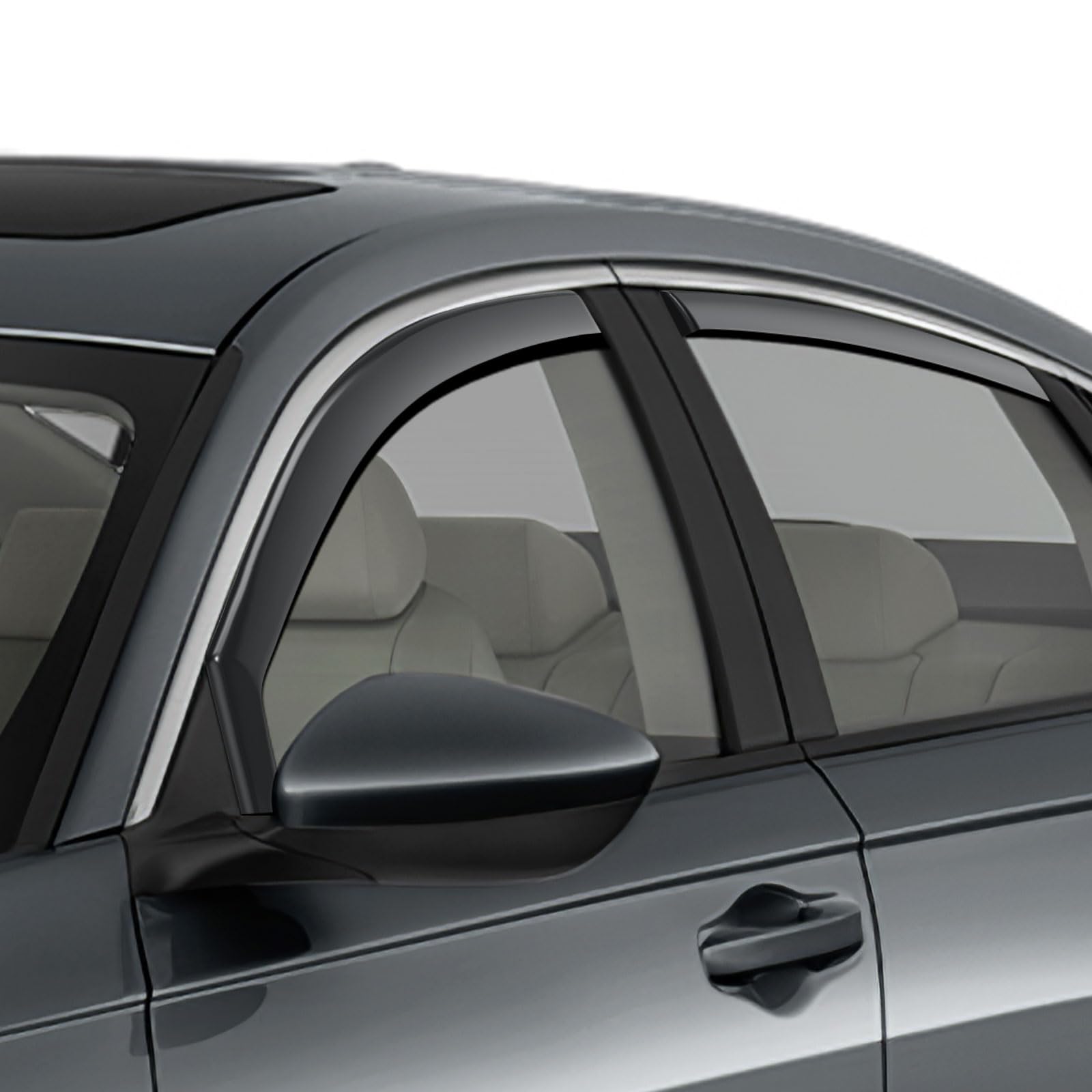 Aclong In-Channel Rain Guards Compatible With Honda Accord 2018 2019 2020 2021 2022 2023, Black Window Deflectors Window Visor S