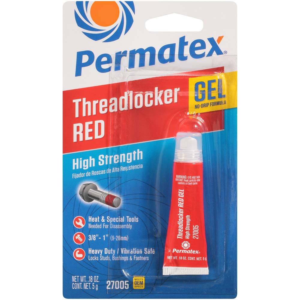 Permatex 27005-6Pk High Strength Threadlocker Red Gel Squeeze, 5 G (Pack Of 6)