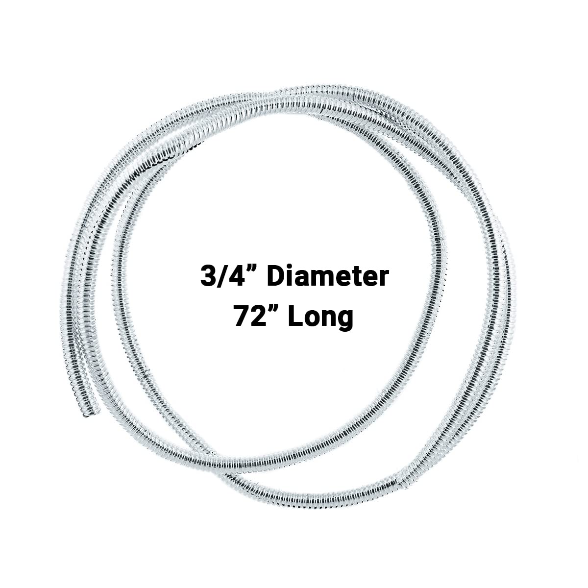 United Pacific 34804 72-Inch Long     Diameter Chrome Wire Loom, Corrugated Polypropene Construction, Crush & Abrasion Resistant