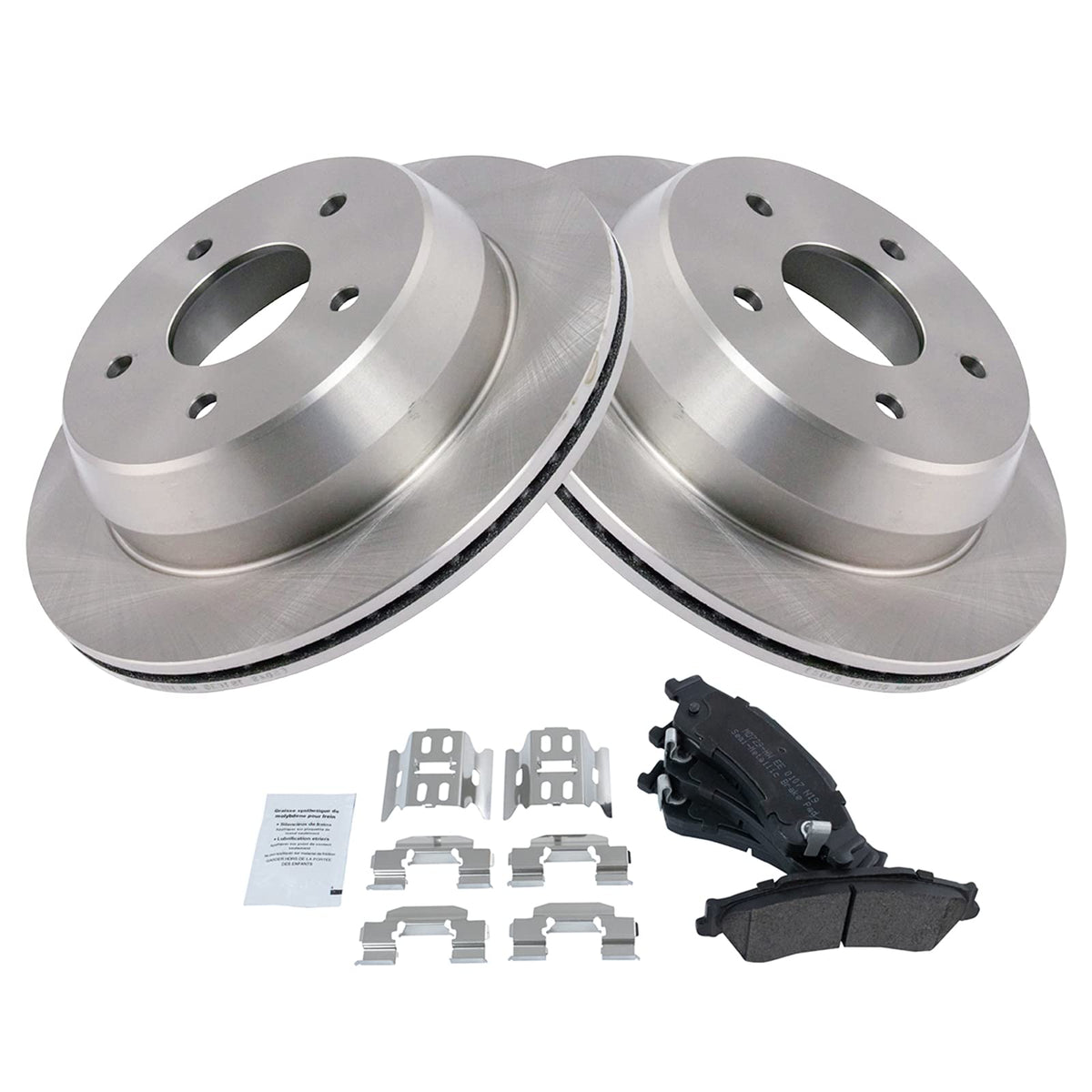 Trq Rear Brake Pad & Rotor Kit Brake Pads Brake Rotor Semi-Metallic Compatible With 1998-2005 Chevrolet Blazer 1998-2001 Gmc Jim