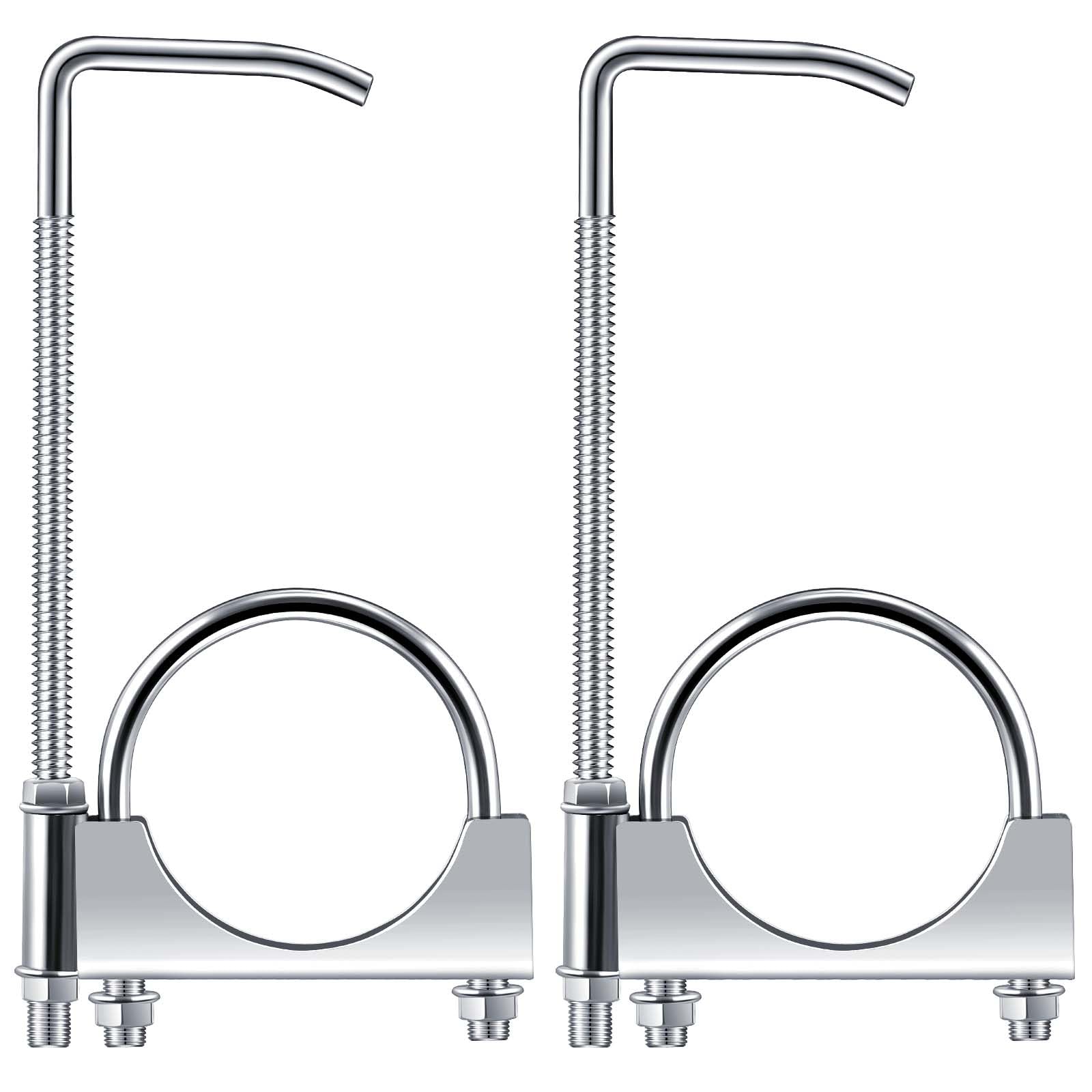 Datanly 2 Pcs Exhaust Clamp with Hanger Rear Muffler Hanger Universal Exhaust Hangers for Car Truck Pipe (2.75 Inch)