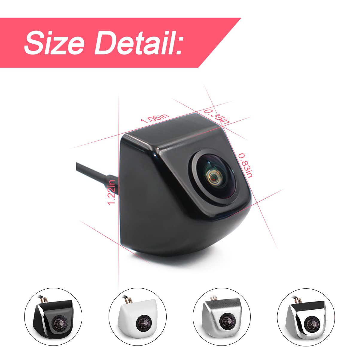 Backup Camera For Car, Waterproof Rear View Camera With Moveable Guideline, Hd 960X720 Image Super Night Vision Car Backup Camer