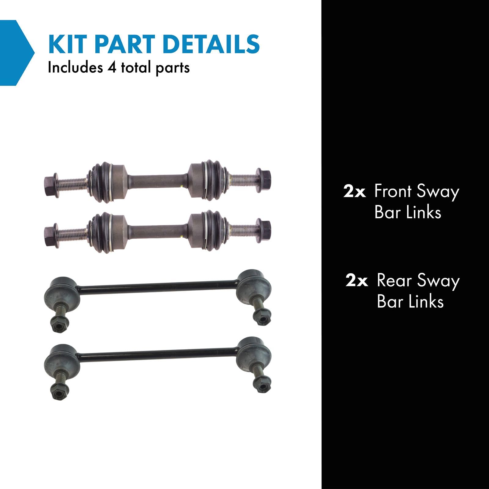 Trq Front & Rear Sway Bar Stabilizer Link Set Compatible With 2007-2021 Ford Expedition 2007-2019 Lincoln Navigator