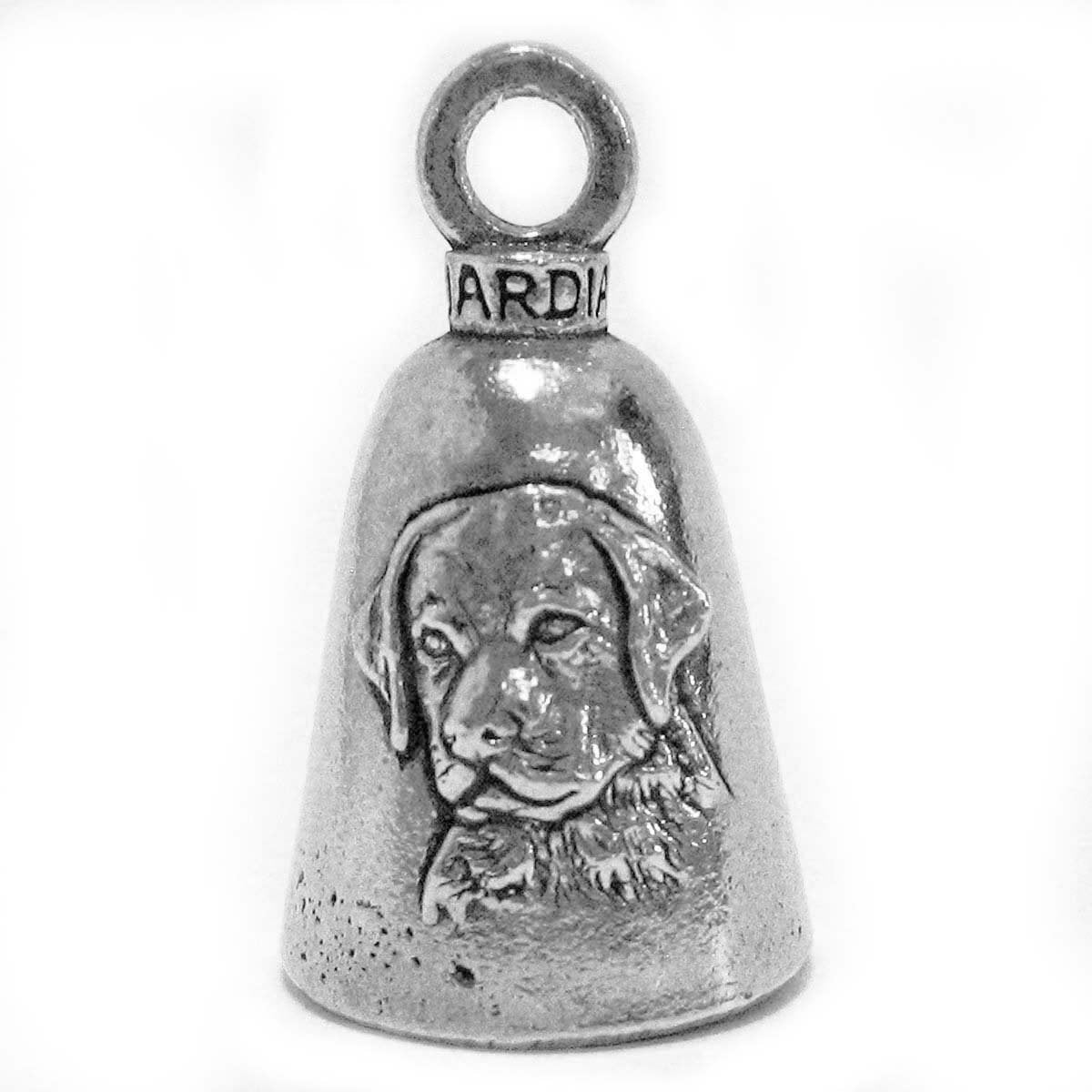Guardian Bell Labrador Good Luck Bell W/Keyring & Black Velvet Gift Bag | Motorcycle Bell | Lead-Free Pewter | Made In Usa