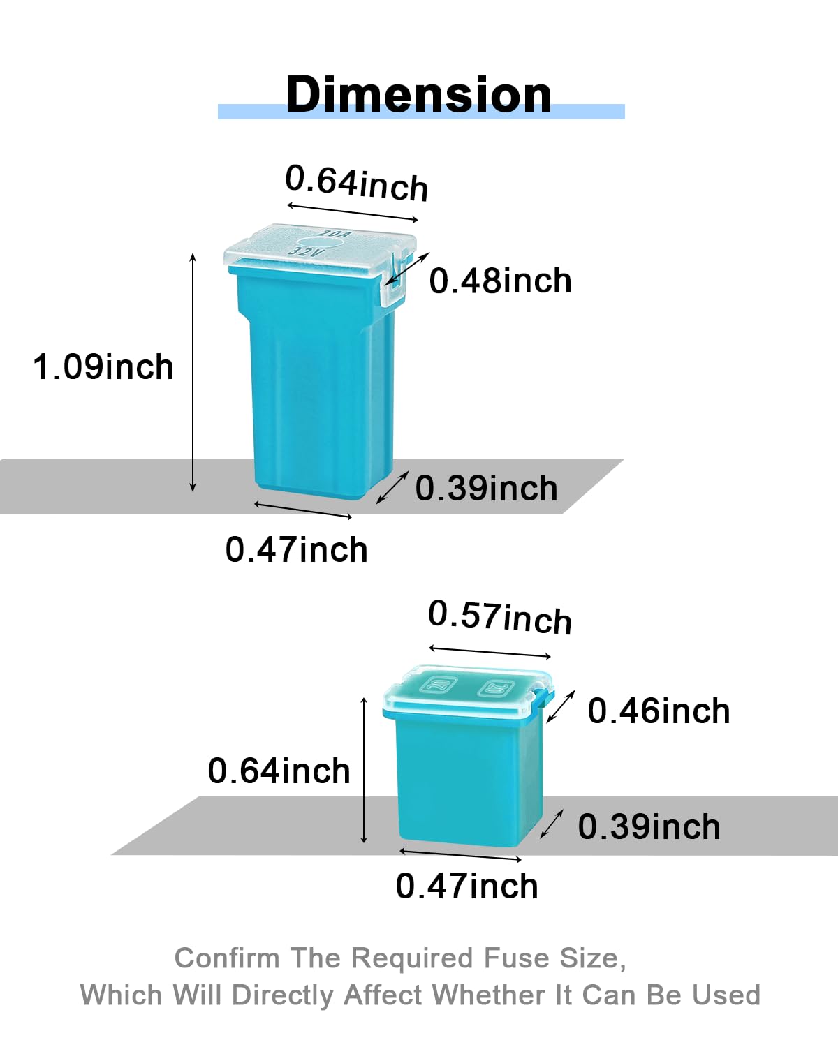 Riseuvo 40 Pcs Car Cartridge Fuses - Automotive Jcase Fuses Assortment Kit Low Profile And Tall/Standard Box Shaped Fuses 20A 30