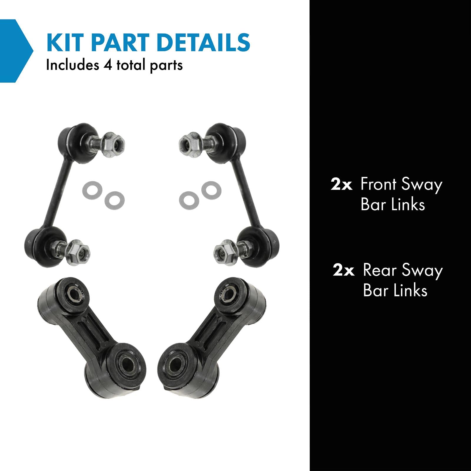 Trq Front & Rear Sway Bar Stabilizer Link Set Compatible With 2003-2006 Subaru Baja