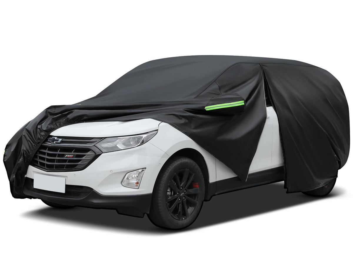 Sailnovo Suv Car Cover Waterproof All Weather,7 Layers Heavy Duty Outdoor Full Car Cover, Snowproof Rainproof Windproof Sun Uv P