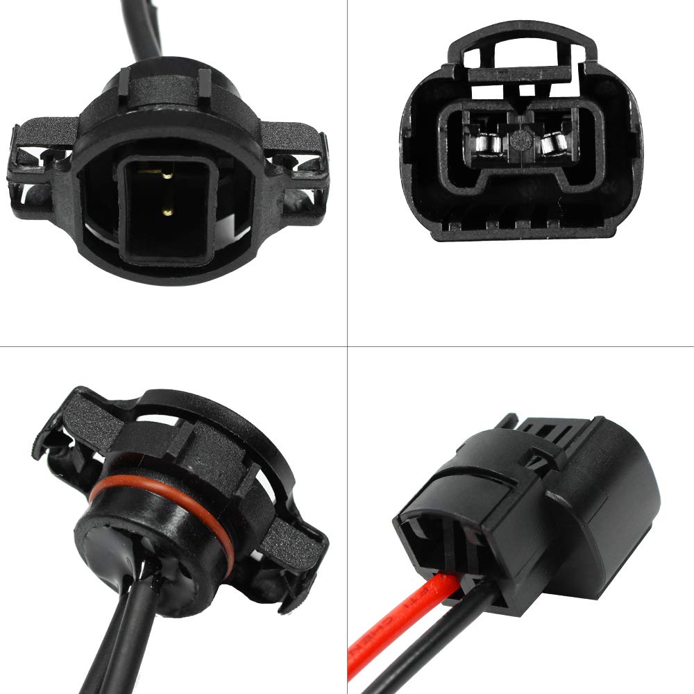 Huiqiaods 5202 H16 Extension Wire Harness Socket For Headlights Fog Lights Retrofit Work Use,(Pack Of 2)