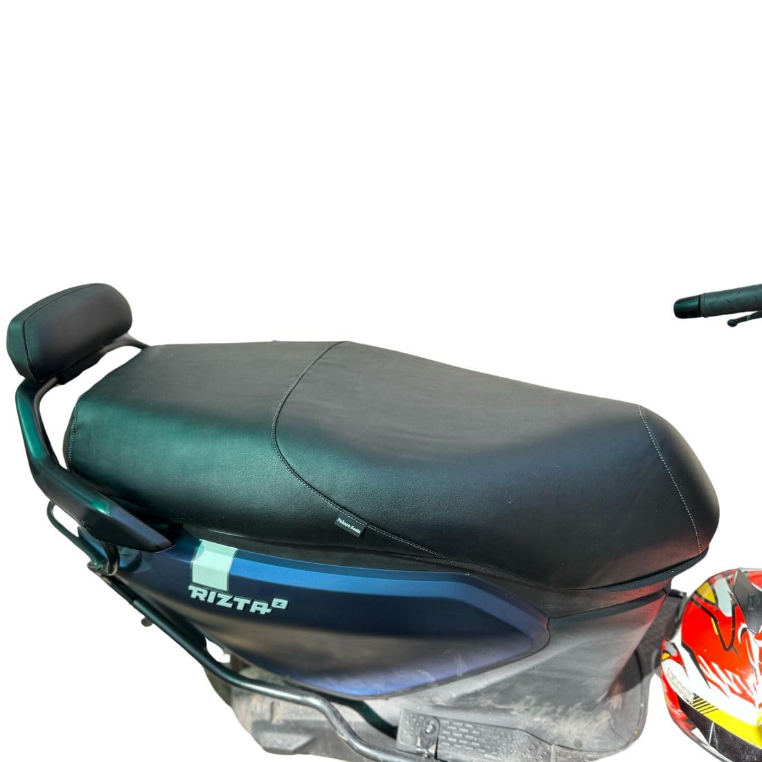 Sahara Seats Compatible with Ather Rizta Leather Finish Preminum Seat Cover (Black with Grey Thread